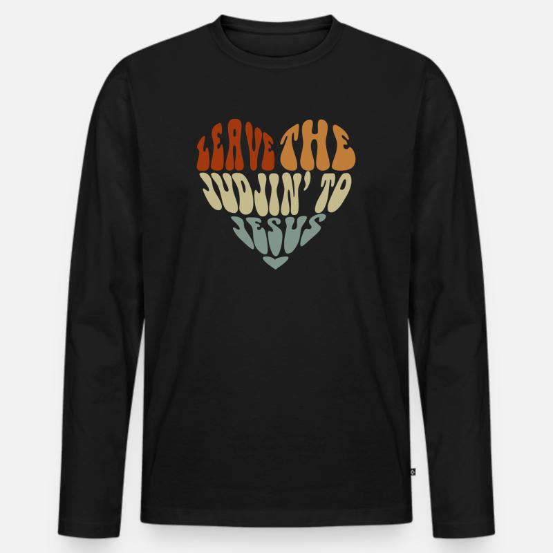 Überlassen Sie das Urteil Jesus - Männer Premium Bio Langarmshirt - Schwarz