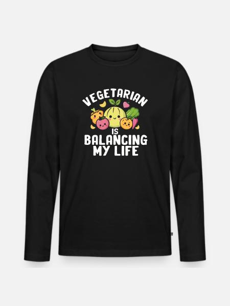 Vegetarian Balancing My Life - Men's Premium Organic Long Sleeve Shirt - black