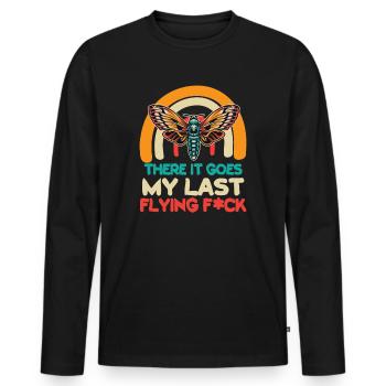 There It Goes My Last Flying F - Men's Premium Organic Long Sleeve Shirt - black - Front - Nico (187cm)