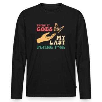 There It Goes My Last Flying F - Men's Premium Organic Long Sleeve Shirt - black - Front - Nico (187cm)