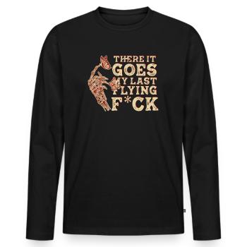 There It Goes My Last Flying F - Men's Premium Organic Long Sleeve Shirt - black - Front - Nico (187cm)