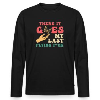 There It Goes My Last Flying F - Men's Premium Organic Long Sleeve Shirt - black - Front - Nico (187cm)