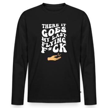 There It Goes My Last Flying F - Men's Premium Organic Long Sleeve Shirt - black - Front - Nico (187cm)