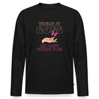 There It Goes My Last Flying F - Men's Premium Organic Long Sleeve Shirt - black - Front - Nico (187cm)