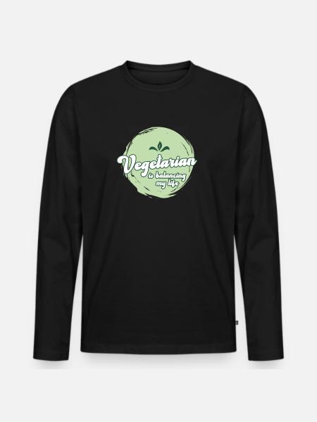 Vegetarian Balancing My Life - Men's Premium Organic Long Sleeve Shirt - black