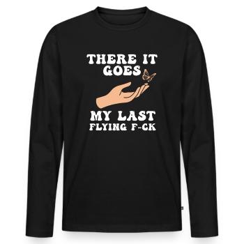 There It Goes My Last Flying F - Men's Premium Organic Long Sleeve Shirt - black - Front - Nico (187cm)