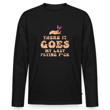 There It Goes My Last Flying F - Men's Premium Organic Long Sleeve Shirt - black - Front - Nico (187cm)