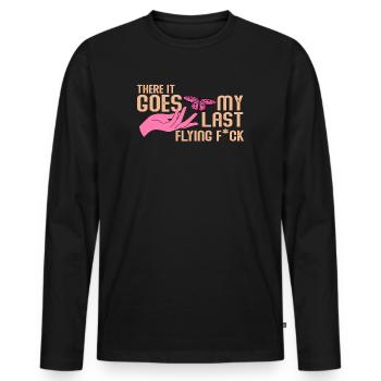 There It Goes My Last Flying F - Men's Premium Organic Long Sleeve Shirt - black - Front - Nico (187cm)