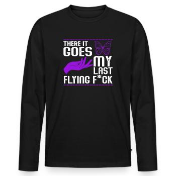 There It Goes My Last Flying F - Men's Premium Organic Long Sleeve Shirt - black - Front - Nico (187cm)