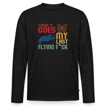 There It Goes My Last Flying F - Men's Premium Organic Long Sleeve Shirt - black - Front - Nico (187cm)