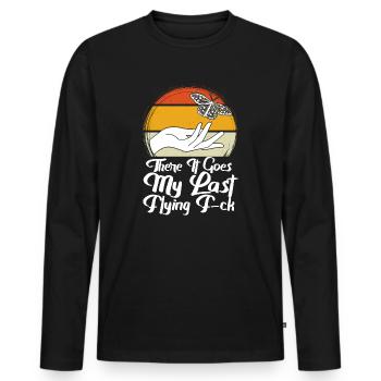 There It Goes My Last Flying F - Men's Premium Organic Long Sleeve Shirt - black - Front - Nico (187cm)
