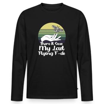 There It Goes My Last Flying F - Men's Premium Organic Long Sleeve Shirt - black - Front - Nico (187cm)