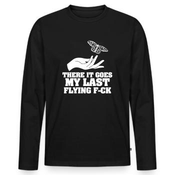 There It Goes My Last Flying F - Men's Premium Organic Long Sleeve Shirt - black - Front - Nico (187cm)