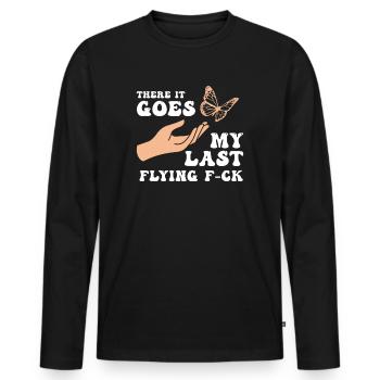 There It Goes My Last Flying F - Men's Premium Organic Long Sleeve Shirt - black - Front - Nico (187cm)