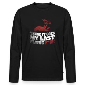 There It Goes My Last Flying F - Men's Premium Organic Long Sleeve Shirt - black - Front - Nico (187cm)