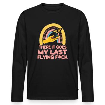 There It Goes My Last Flying F - Men's Premium Organic Long Sleeve Shirt - black - Front - Nico (187cm)