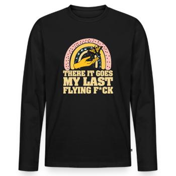 There It Goes My Last Flying F - Men's Premium Organic Long Sleeve Shirt - black - Front - Nico (187cm)
