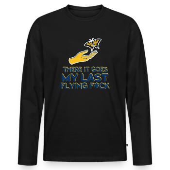 There It Goes My Last Flying F - Men's Premium Organic Long Sleeve Shirt - black - Front - Nico (187cm)