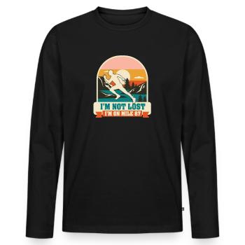 Je ne suis pas perdu, je suis sur le marathon du mile 87 - T-shirt manches longues Premium bio Homme - noir - Devant - Nico (187cm)
