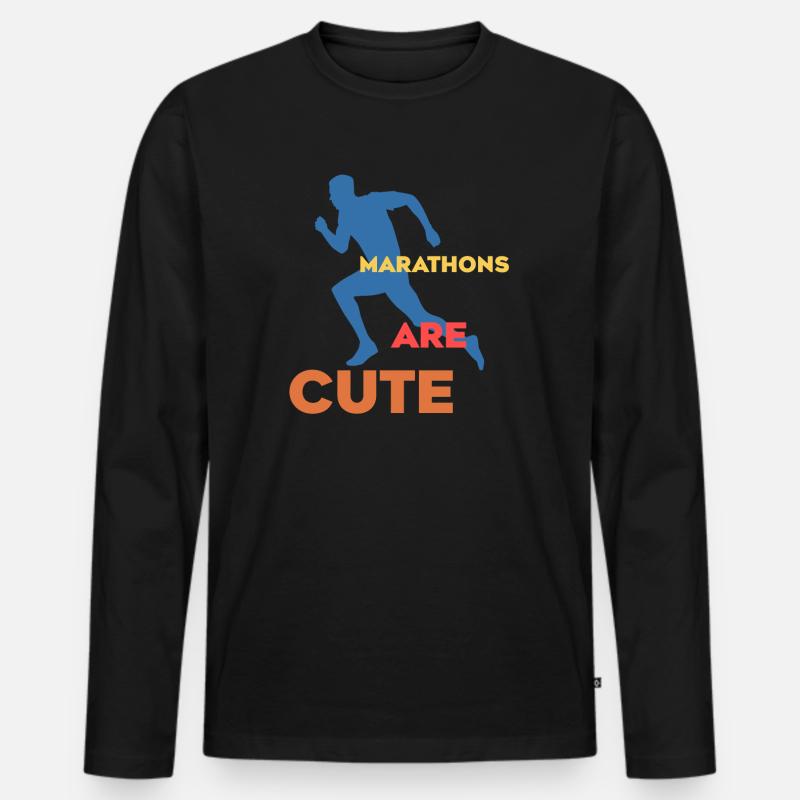 Marathons sind süß Ultramarathon - Männer Premium Bio Langarmshirt - Schwarz