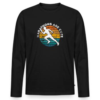 Les marathons sont des ultramarathons mignons - T-shirt manches longues Premium bio Homme - noir - Devant - Nico (187cm)