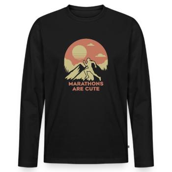 Les marathons sont des ultramarathons mignons - T-shirt manches longues Premium bio Homme - noir - Devant - Nico (187cm)