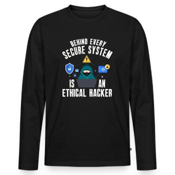 Ethische Hacker-Cybersicherheitsexpertise - Männer Premium Bio Langarmshirt - Schwarz - Vorne - Nico (187cm)