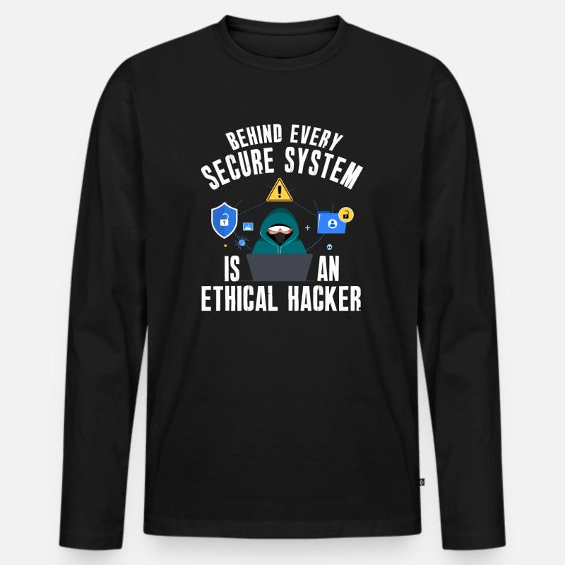 Ethical Hacker Cybersecurity Expertise - Men's Premium Organic Long Sleeve Shirt - black