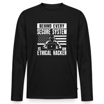 Ethische Hacker-Cybersicherheitsexpertise - Männer Premium Bio Langarmshirt - Schwarz - Vorne - Nico (187cm)