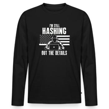 Expertise en cybersécurité des hackers éthiques - T-shirt manches longues Premium bio Homme - noir - Devant - Nico (187cm)