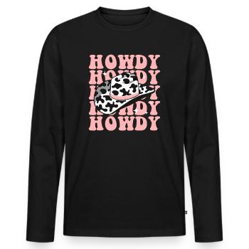 Western Country Texas Cowboyhut - Männer Premium Bio Langarmshirt - Schwarz - Vorne - Nico (187cm)