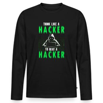 Ethische Hacker-Cybersicherheitsexpertise - Männer Premium Bio Langarmshirt - Schwarz - Vorne - Nico (187cm)