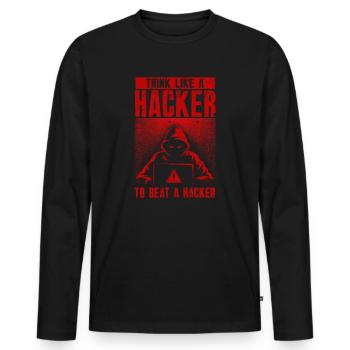 Ethische Hacker-Cybersicherheitsexpertise - Männer Premium Bio Langarmshirt - Schwarz - Vorne - Nico (187cm)