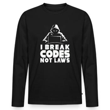 Ethische Hacker-Cybersicherheitsexpertise - Männer Premium Bio Langarmshirt - Schwarz - Vorne - Nico (187cm)