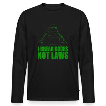 Ethische Hacker-Cybersicherheitsexpertise - Männer Premium Bio Langarmshirt - Schwarz - Vorne - Nico (187cm)