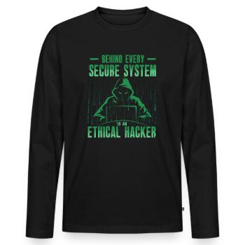 Ethische Hacker-Cybersicherheitsexpertise - Männer Premium Bio Langarmshirt - Schwarz - Vorne - Nico (187cm)