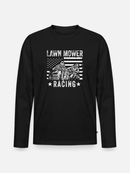 Rasenmäher-Rennen Gärtner-Rennen - Männer Premium Bio Langarmshirt - Schwarz