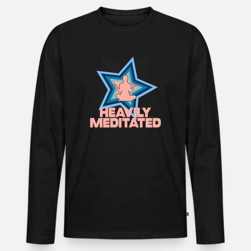 Stark meditiert - Männer Premium Bio Langarmshirt - Schwarz
