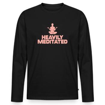 Stark meditiert - Männer Premium Bio Langarmshirt - Schwarz - Vorne - Nico (187cm)