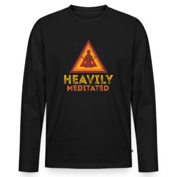 Heavily Meditated - Men's Premium Organic Long Sleeve Shirt - black - Front - Nico (187cm)