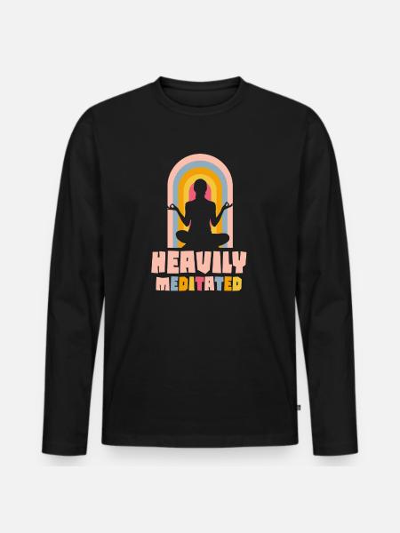 Stark meditiert - Männer Premium Bio Langarmshirt - Schwarz