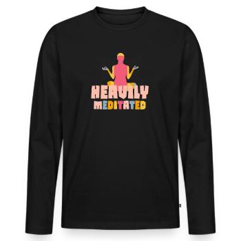 Heavily Meditated - Men's Premium Organic Long Sleeve Shirt - black - Front - Nico (187cm)