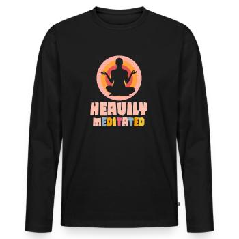 Heavily Meditated - Men's Premium Organic Long Sleeve Shirt - black - Front - Nico (187cm)
