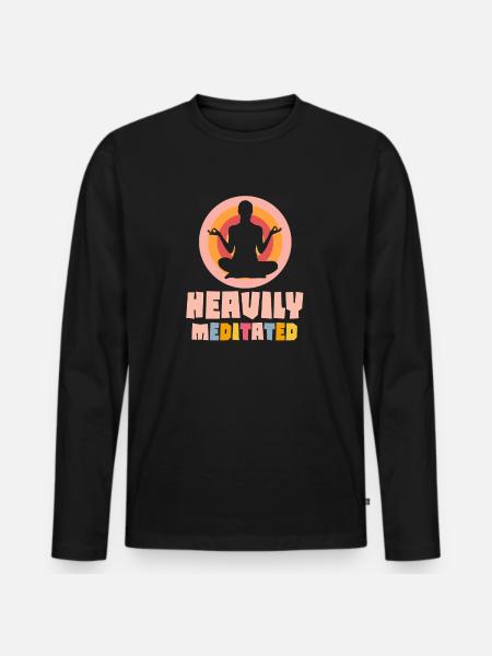 Heavily Meditated - Men's Premium Organic Long Sleeve Shirt - black