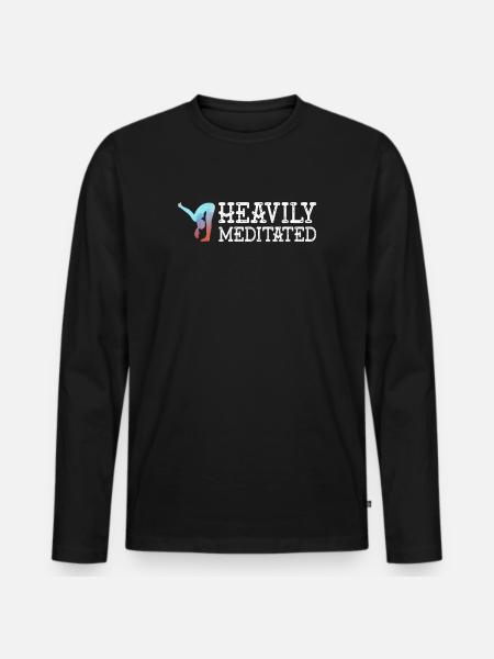 Stark meditiert - Männer Premium Bio Langarmshirt - Schwarz