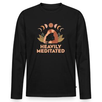 Heavily Meditated - Men's Premium Organic Long Sleeve Shirt - black - Front - Nico (187cm)
