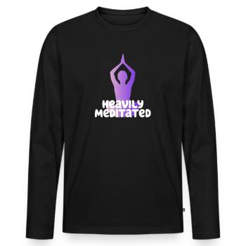 Heavily Meditated - Men's Premium Organic Long Sleeve Shirt - black - Front - Nico (187cm)