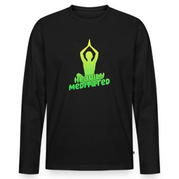 Heavily Meditated - Men's Premium Organic Long Sleeve Shirt - black - Front - Nico (187cm)
