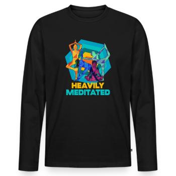 Stark meditiert - Männer Premium Bio Langarmshirt - Schwarz - Vorne - Nico (187cm)