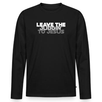 Leave The Judgin' To Jesus - Men's Premium Organic Long Sleeve Shirt - black - Front - Nico (187cm)